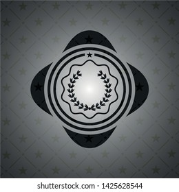 leaf crown icon inside black emblem. Vintage.