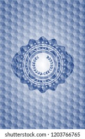 leaf crown icon inside blue polygonal badge.