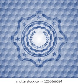 leaf crown icon inside blue hexagon emblem.