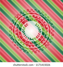 leaf crown icon inside christmas badge.