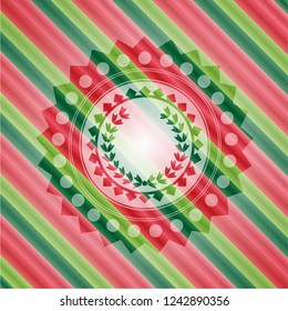 leaf crown icon inside christmas badge.
