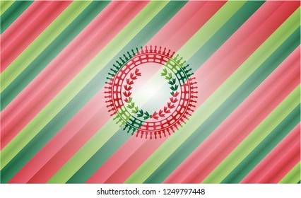 leaf crown icon inside christmas badge.