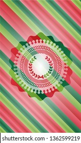 leaf crown icon inside christmas badge background.