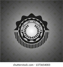 leaf crown icon inside dark emblem. Retro