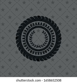 leaf crown icon inside dark emblem