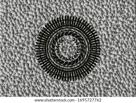 leaf crown icon inside dark icon or emblem with bubbles background. Vector Illustration. Detailed.