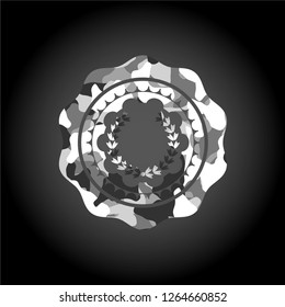 leaf crown icon inside grey camouflage texture
