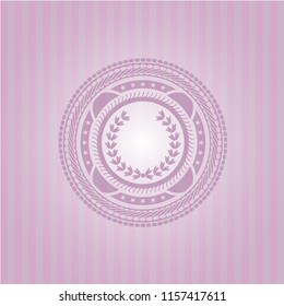 leaf crown icon inside pink icon or emblem