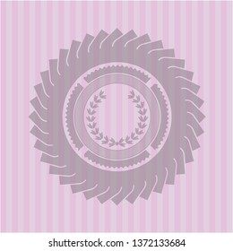 leaf crown icon inside pink icon or emblem