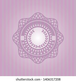 leaf crown icon inside pink emblem