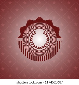 leaf crown icon inside realistic red emblem