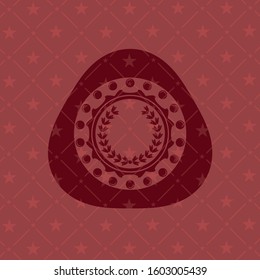leaf crown icon inside red emblem. Vintage.