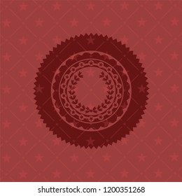 leaf crown icon inside retro red emblem