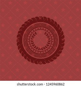 leaf crown icon inside retro red emblem