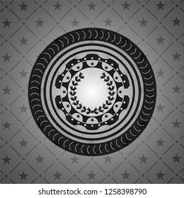 leaf crown icon inside retro style black emblem