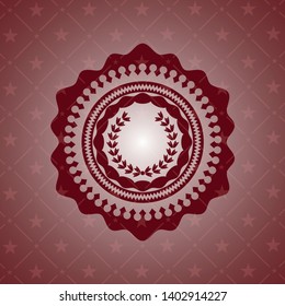 leaf crown icon inside retro red emblem