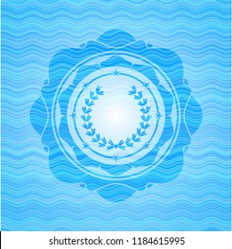 leaf crown icon inside water representation style badge.