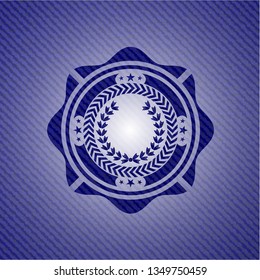 leaf crown icon with jean texture