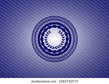 leaf crown icon with jean texture. 