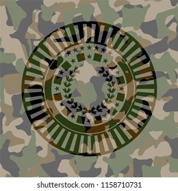 leaf crown icon on camo pattern