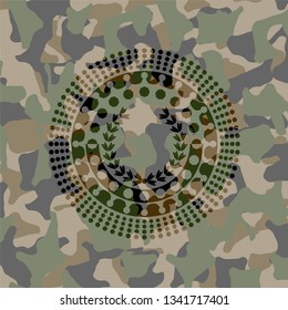 leaf crown icon on camo pattern