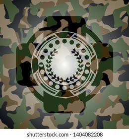 leaf crown icon on camo pattern