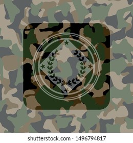 leaf crown icon on camo pattern