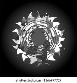 leaf crown icon on grey camo texture