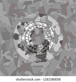 leaf crown icon on grey camo pattern