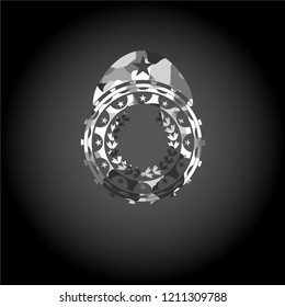 leaf crown icon on grey camo pattern