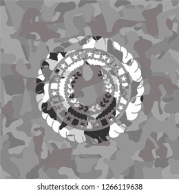 leaf crown icon on grey camo pattern