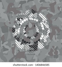 leaf crown icon on grey camo texture