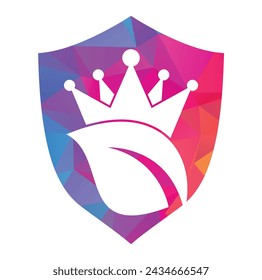 Leaf crown logo design vector illustration.
