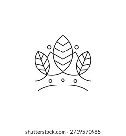 Blatt Krone Logo mit Linie Kunst Design Stil