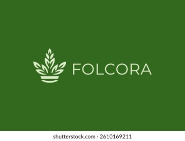 Leaf crown logo with natural and royal elements