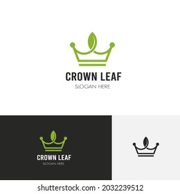 Leaf Crown Logo. Suitable for beauty and nature.