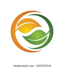 Plantilla de icono de la curva de hoja
