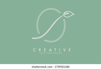 Leaf Cut O Letter and green background for business. Eco Letter Vector Illustration.