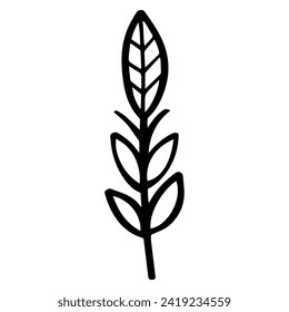 Blatt süße abstrakte Kunst boho Kindergarten Element. doodle Kind handgezeichnet Stil.