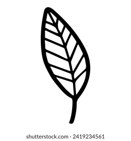 leaf cute abstract art boho nursery element. doodle kid hand drawn style.