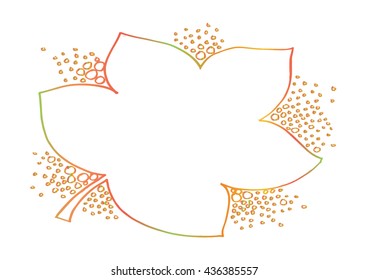 Leaf cute hand drawing illustration.