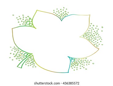 Leaf cute hand drawing illustration.