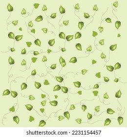 Leaf cutout illustration for backdrop, fabric print and wallpaper