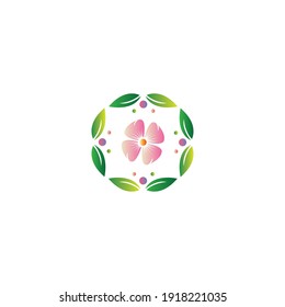 Leaf decoration circle vector illustration flower design