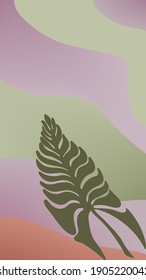 Decoración de hojas con una decoración rosa y verde agradable con papel pintado
