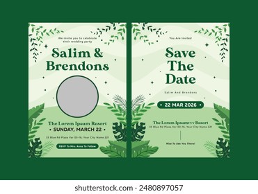 Leaf Decorative Invitation Card Save the Date