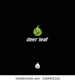 leaf and deer combine logo concept