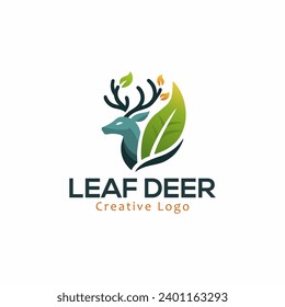 Leaf and deer logo design inspiration 