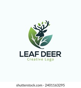 Leaf and deer logo design inspiration 