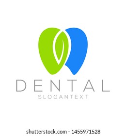 leaf dental logo concept vector